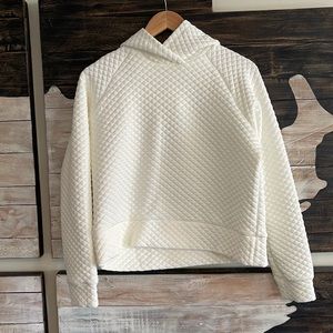 New Balance White Quilted Hoodie